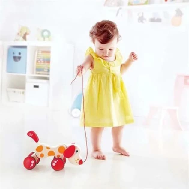 Каталка деревянная Hape Собачка E0347 фото 4 Каталка деревянная Hape Собачка E0347 фото 4