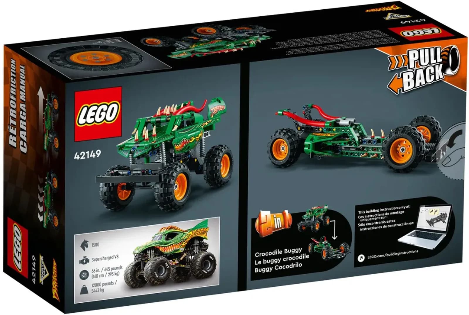 Конструктор Lego Technic Monster Jam Dragon 217дет 42149 фото 6