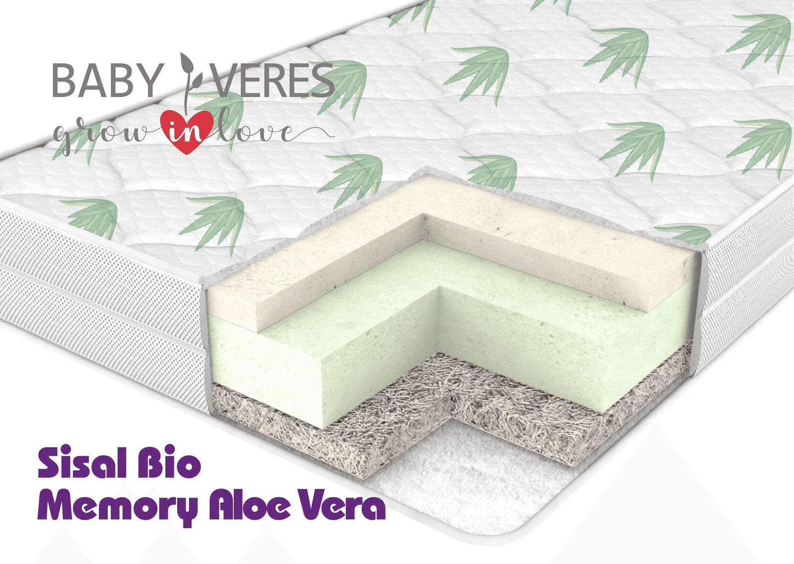 Матрац Верес Sisal Bio Memory Aloe Vera 120х60х10 см 50.7.14