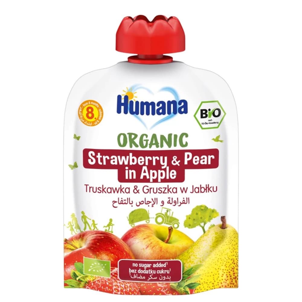 Пюре яблуко, груша, полуниця Humana 90г 447160 Пюре яблуко, груша, полуниця Humana 90г 447160
