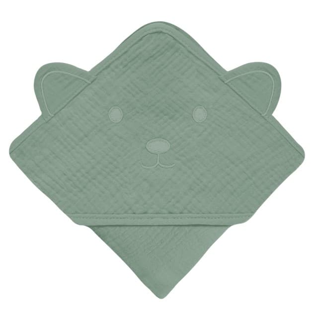 Полотенце с капюшоном для купания Lionelo Muslin Hooded Towel Green Forest 80х80 см LO-MUSLIN HOODED TOWEL GREEN FOREST