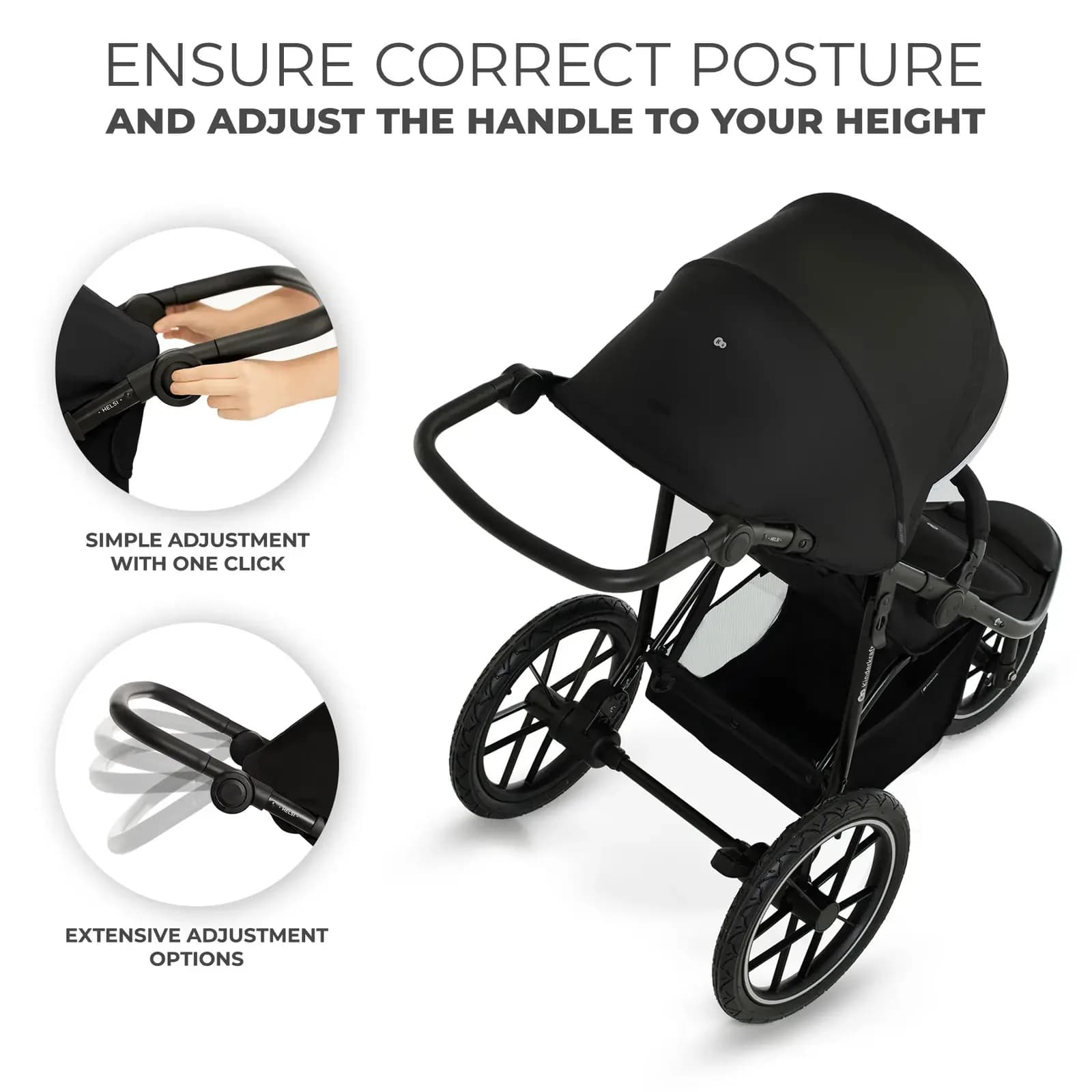 Коляска прогулочная Kinderkraft Helsi KSHELS00BLK0000 Deep Black фото 3 Коляска прогулочная Kinderkraft Helsi KSHELS00BLK0000 Deep Black фото 3