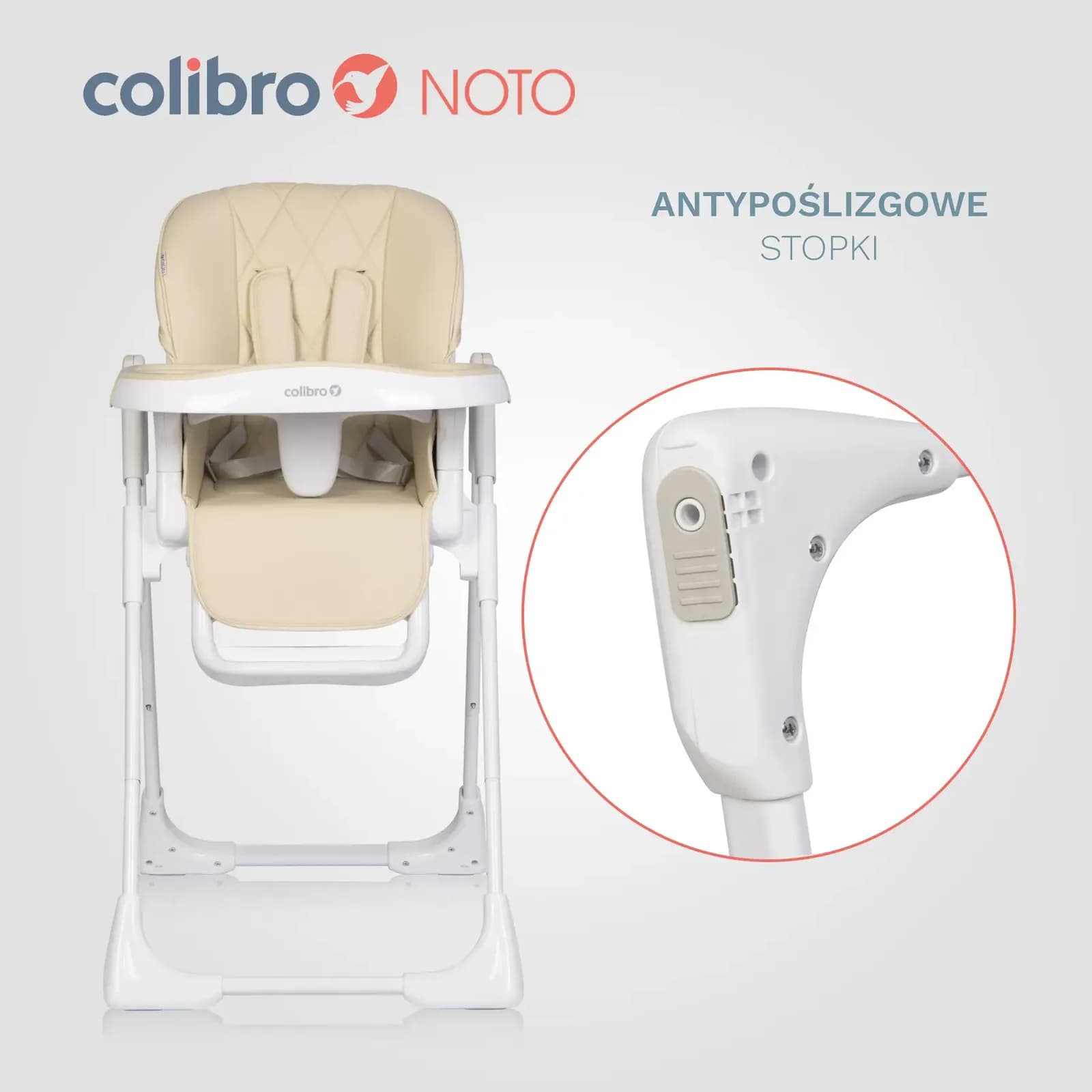 Стільчик для годування Colibro Noto CCN-11-02 Almond фото 2 Стільчик для годування Colibro Noto CCN-11-02 Almond фото 2