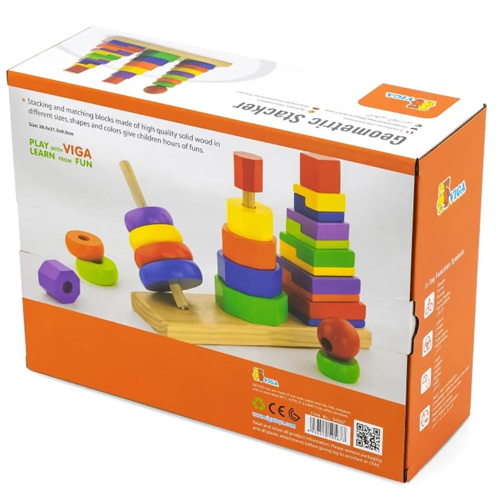Пірамідки дерев'яні Viga Toys Три фігури 50567 фото 4 Пірамідки дерев'яні Viga Toys Три фігури 50567 фото 4