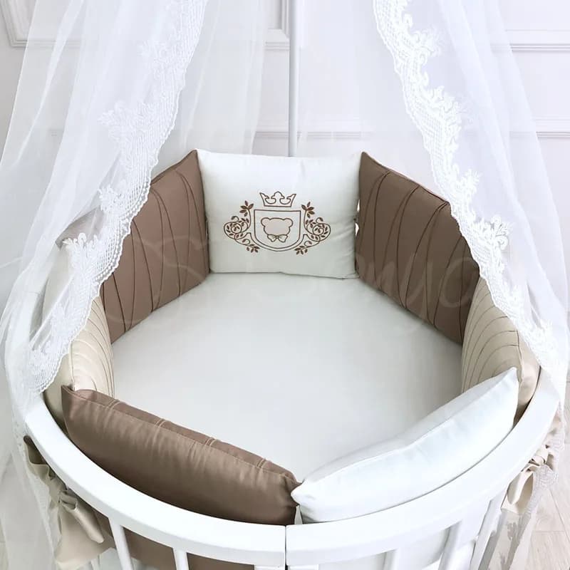 Постільний комплект Маленька Соня Royal 7од 16001 Chocolate фото 3 Постільний комплект Маленька Соня Royal 7од 16001 Chocolate фото 3
