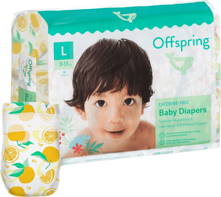 Подгузники Offspring L 36шт DP-OI-FAT-L36P-TGYORN-Унисекс Подгузники Offspring L 36шт DP-OI-FAT-L36P-TGYORN-Унисекс
