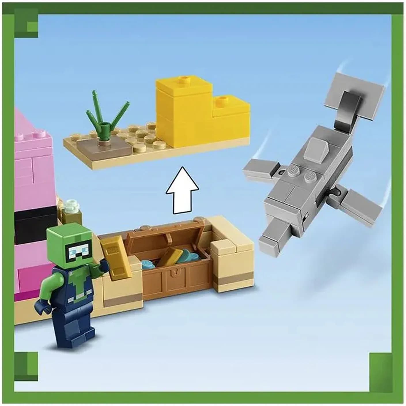 Конструктор Lego Minecraft Дом-Аксолотль 242дет 21247 фото 5 Конструктор Lego Minecraft Дом-Аксолотль 242дет 21247 фото 5