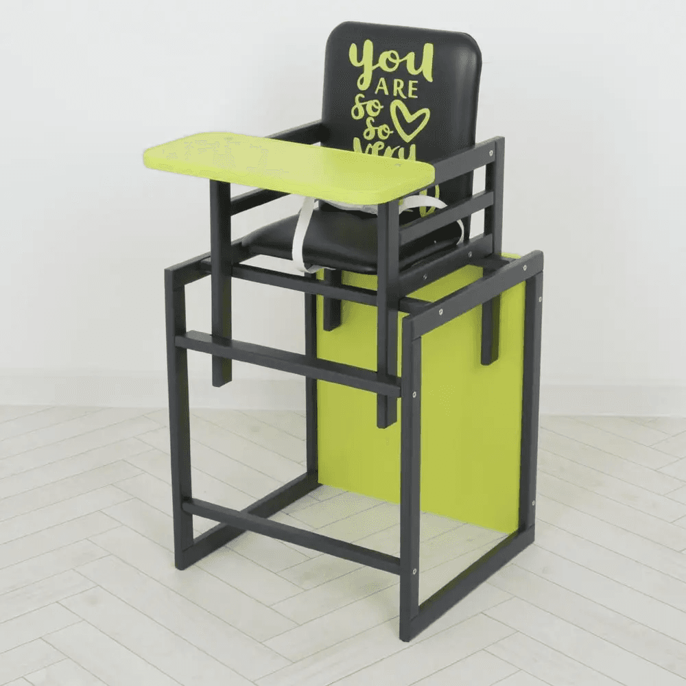 Стільчик для годування Ommi Graphite-lime