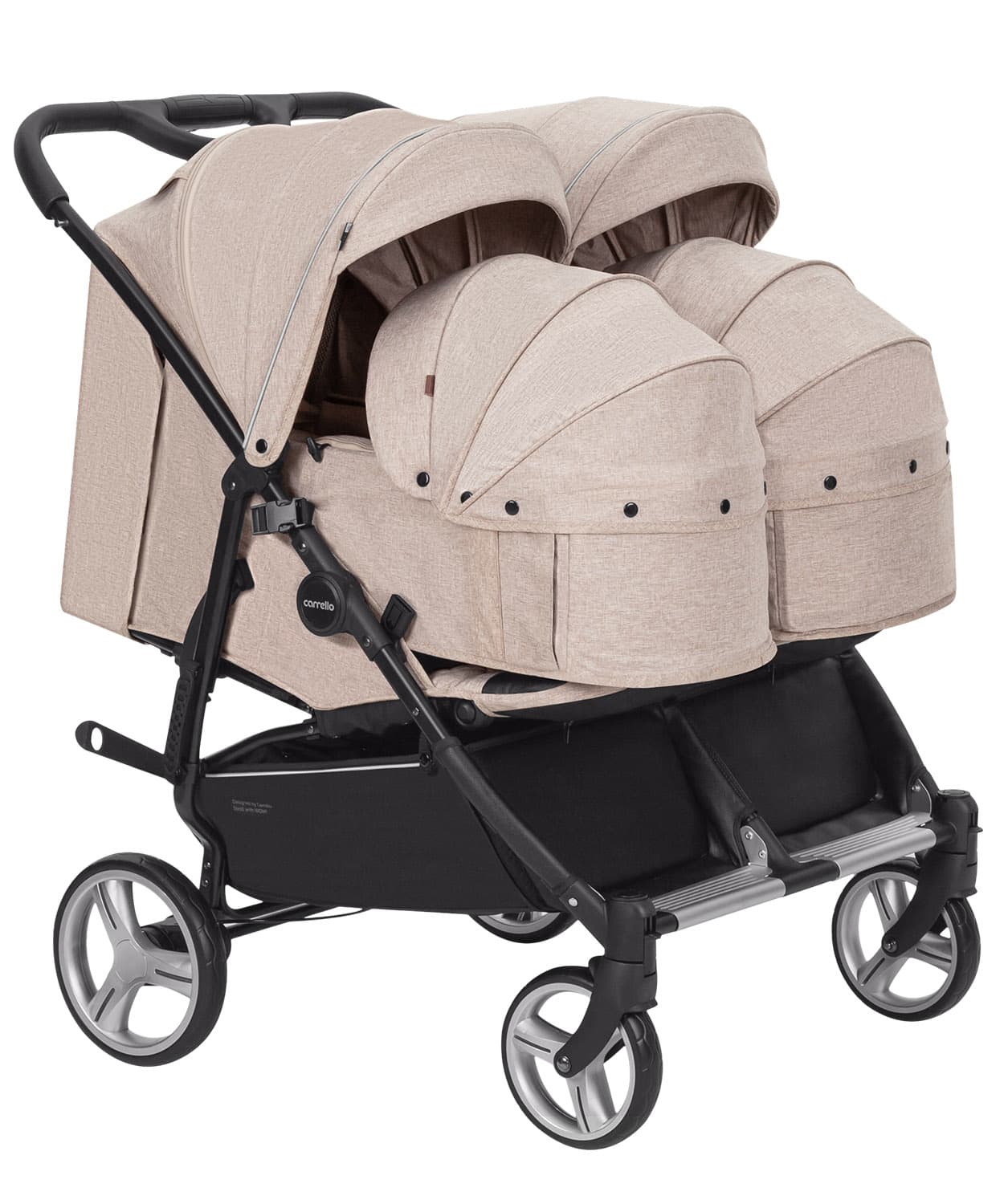 Коляска универсальная 2в1 для двойни Carrello Connect CRL-5502/1 Cotton Beige