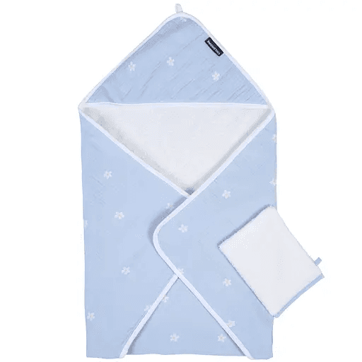 Рушник з капюшоном Childhome 80*80см flower blue CCBCMBF Рушник з капюшоном Childhome 80*80см flower blue CCBCMBF