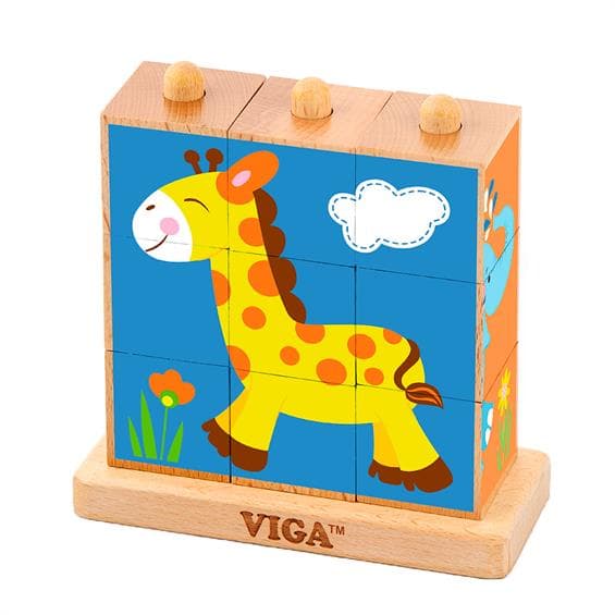 Кубики-пазл дерев'яні Viga Toys Сафарі 50834