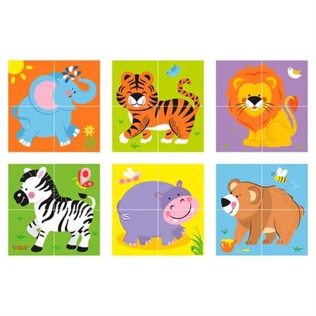 Кубики дерев'яні Viga Toys Звірята 4шт 50836 фото 2 Кубики дерев'яні Viga Toys Звірята 4шт 50836 фото 2
