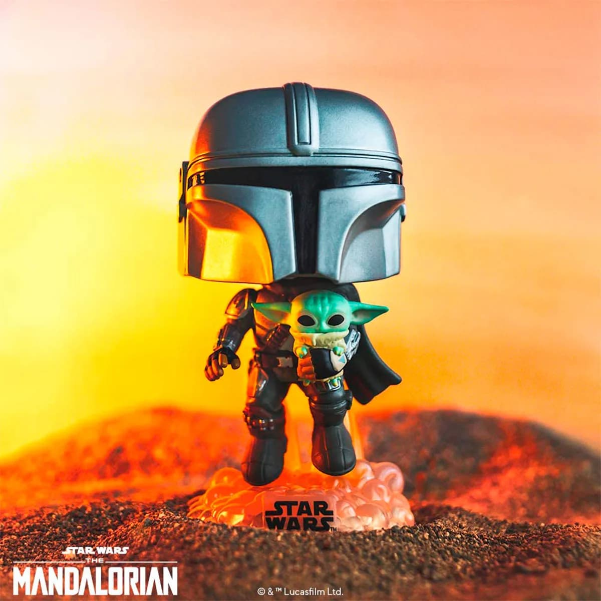 Ігрова фігурка FUNKO POP! cерії Зоряні війни - Мандалорець, що летить з малюком 50959 фото 5
