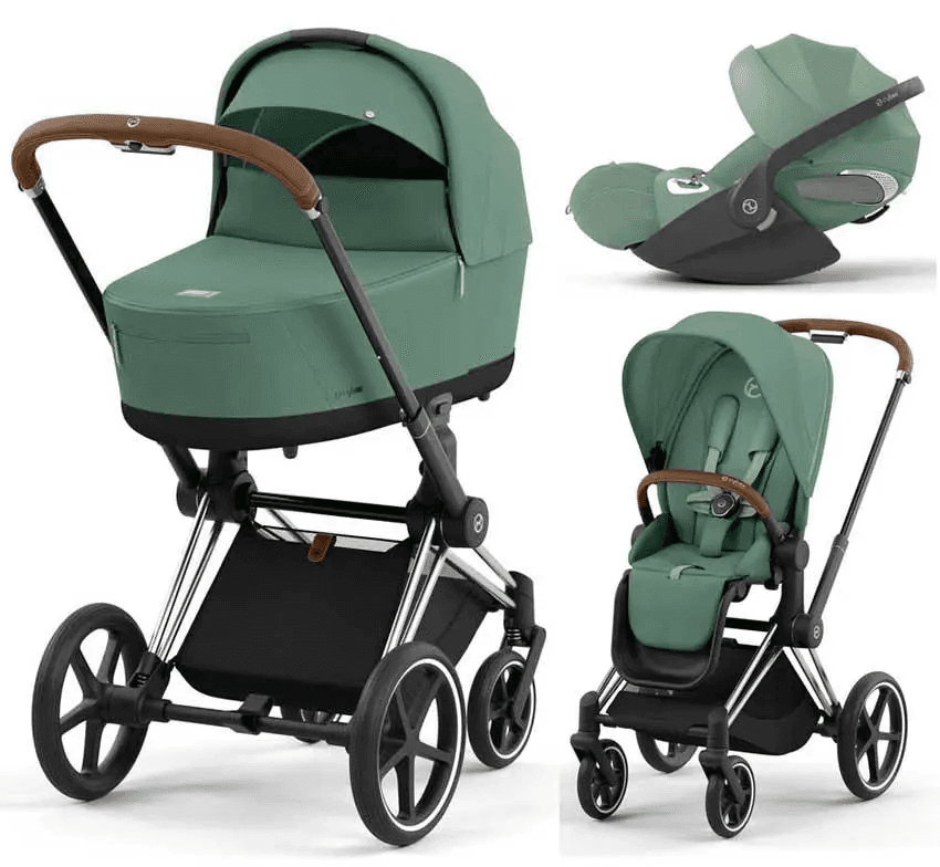 Коляска универсальная 3в1 Cybex Priam 4.0 Leaf Green/ Chrome Brown/Cloud T i-Size 510129-08/3