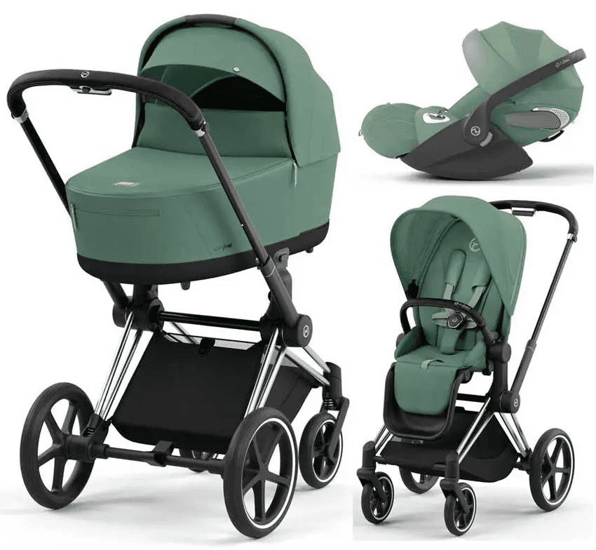 Коляска универсальная 3в1 Cybex Priam 4.0 Leaf Green/Chrome Black/Cloud T i-Size 510129-08/2 Коляска универсальная 3в1 Cybex Priam 4.0 Leaf Green/Chrome Black/Cloud T i-Size 510129-08/2