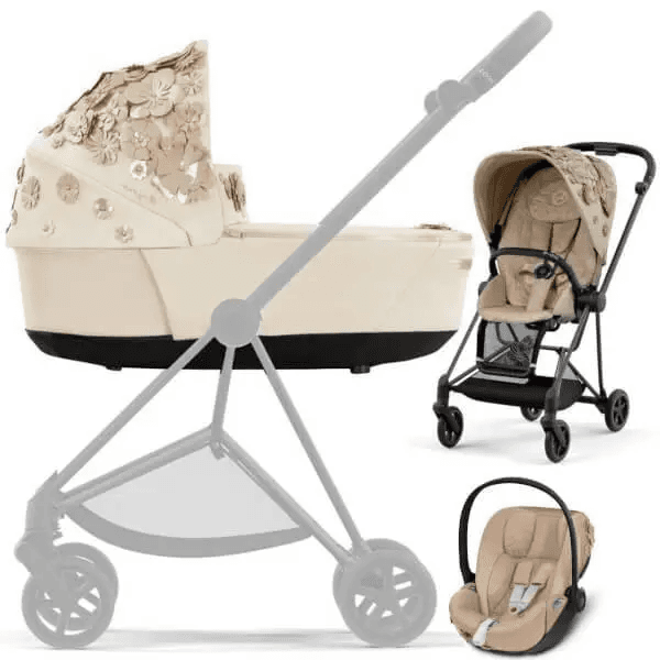 Коляска универсальная 3в1 Cybex Mios 4.0 Simply Flowers Beige/Matt Black/Cloud T-iSize 521001383/4-4