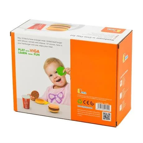 Набір ігровий Viga Toys Гамбургер і кола 51602 фото 2 Набір ігровий Viga Toys Гамбургер і кола 51602 фото 2