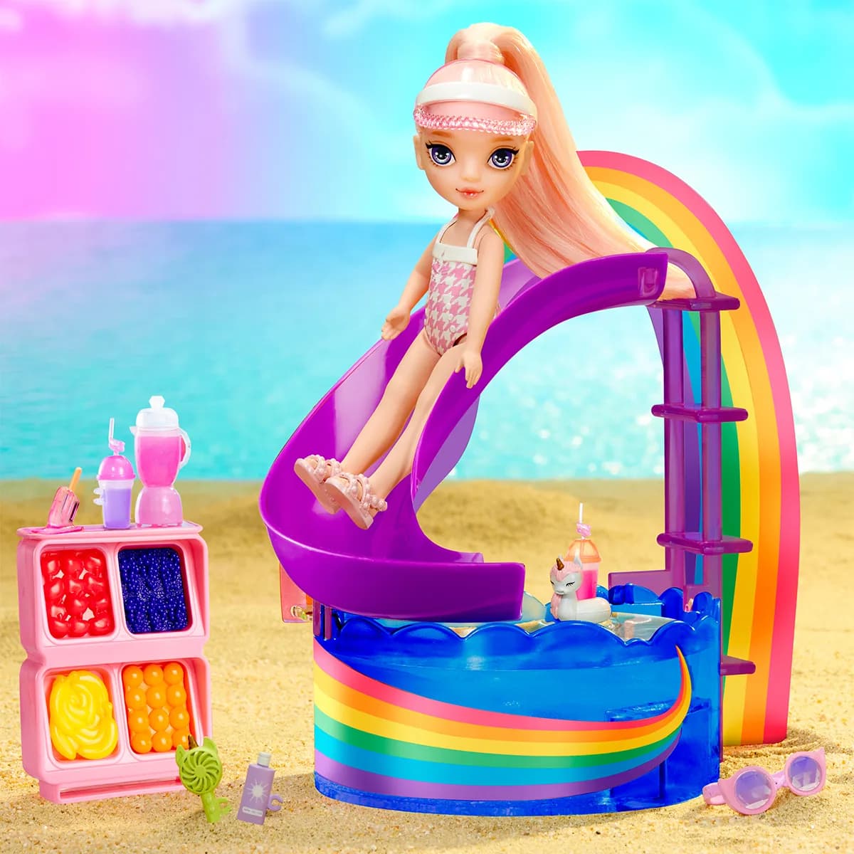 Игровой набор с куклой Rainbow High Радужный праздник в бассейне 522249 фото 11