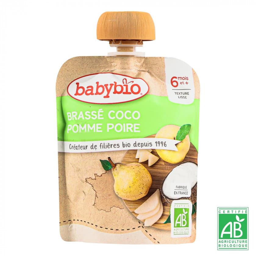 Десерт из кокосового молока с яблоком и грушей Babybio 85г 54094 Десерт из кокосового молока с яблоком и грушей Babybio 85г 54094