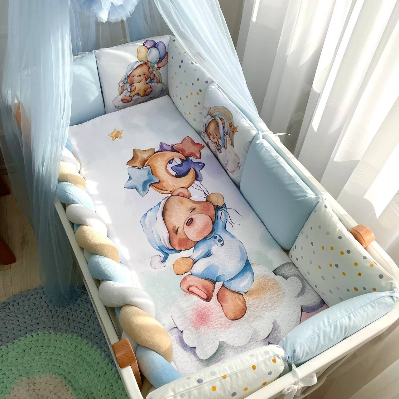 Постільний комплект Маленька Соня Ведмедики Гаммі 6од 0213207 Блакитний