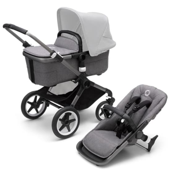 Коляска универсальная 2в1 Bugaboo Fox 3 без капюшона Graphite/Grey Melange 2306010041