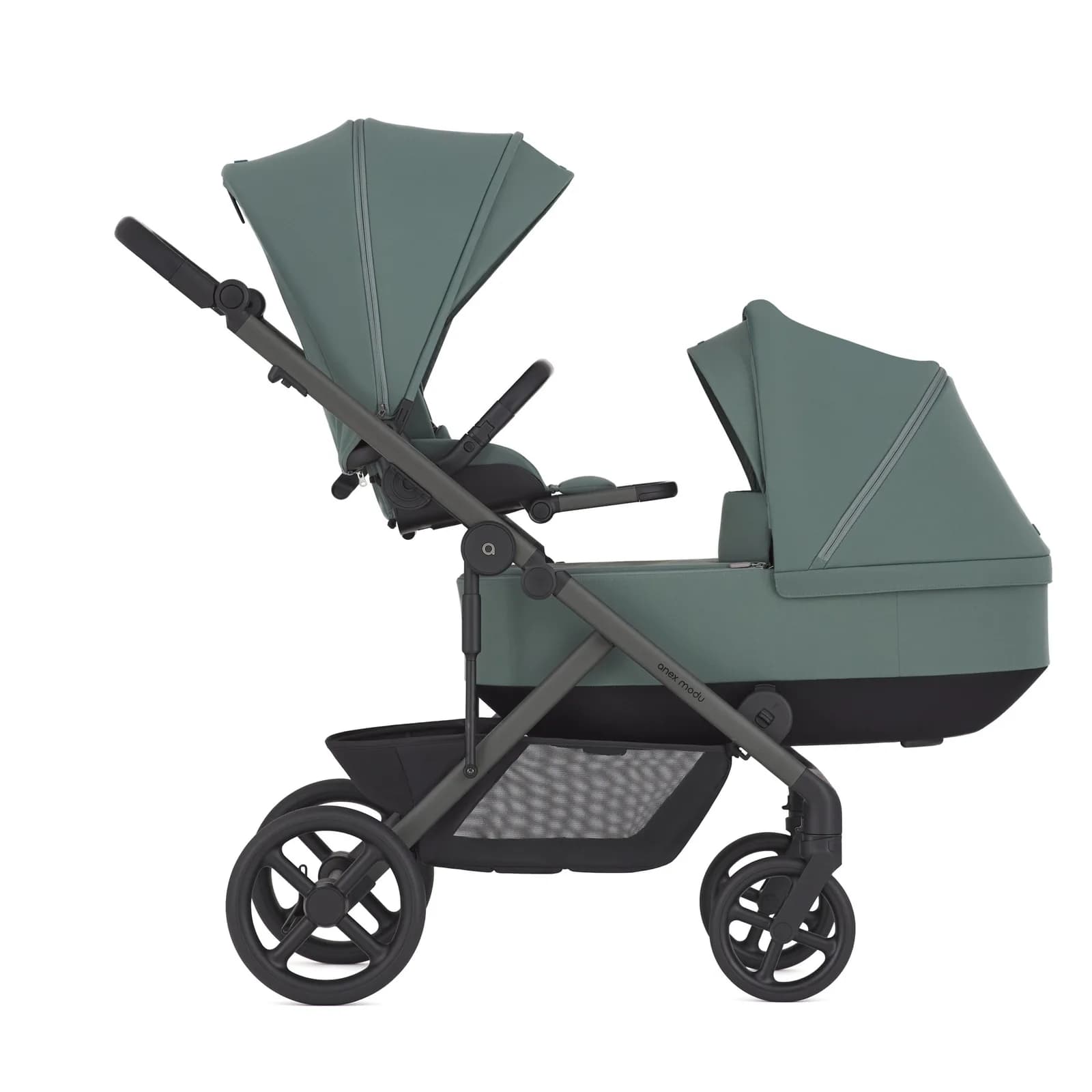Коляска универсальная для двойни 2в1 Anex Modu MD-02-Greeny фото 2 Коляска универсальная для двойни 2в1 Anex Modu MD-02-Greeny фото 2