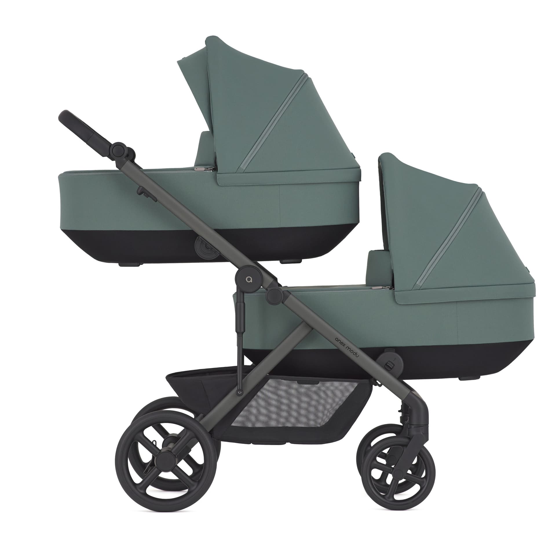 Коляска универсальная для двойни 2в1 Anex Modu MD-02-Greeny