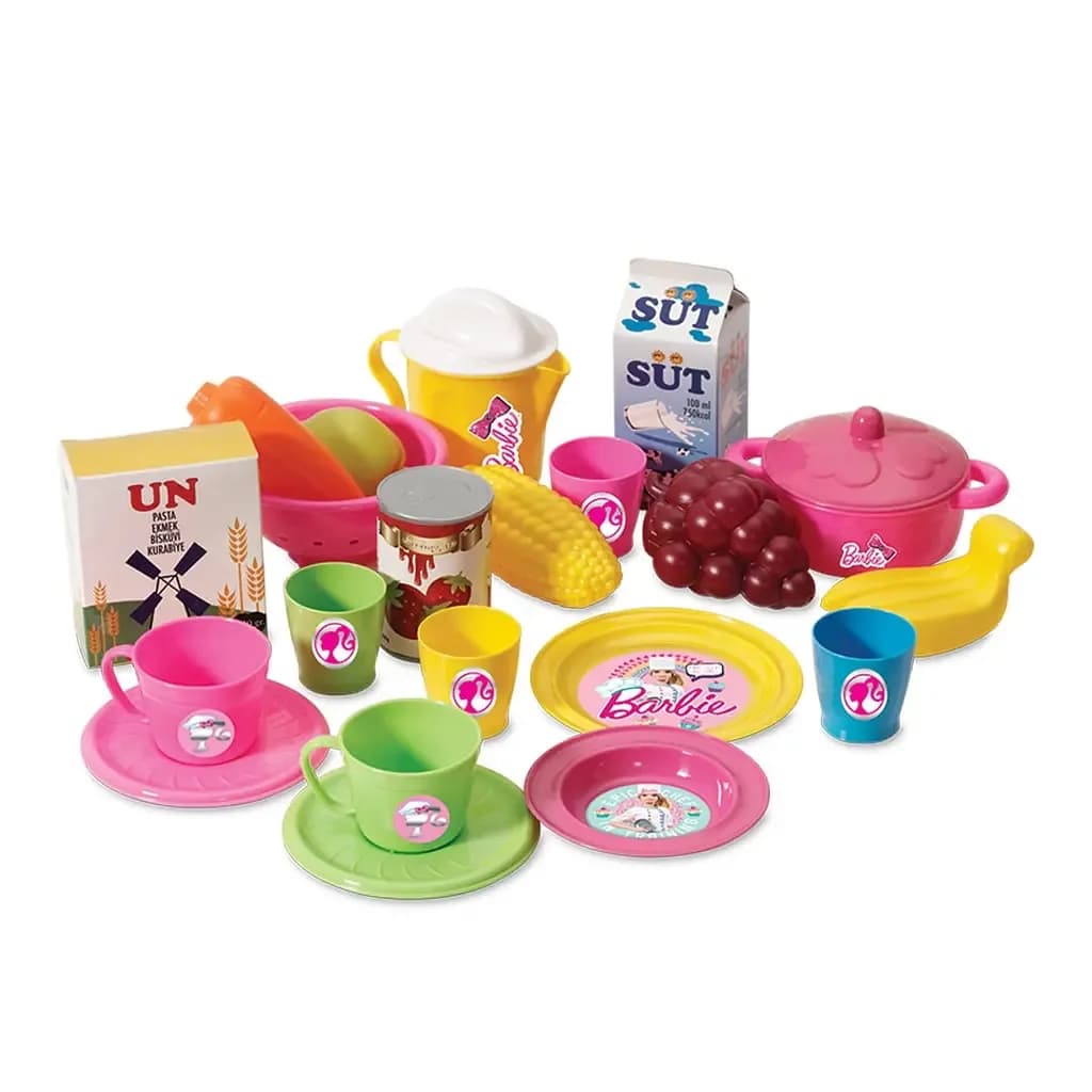 Візок з посудом та продуктами Dede Barbie 01508 фото 2 Візок з посудом та продуктами Dede Barbie 01508 фото 2