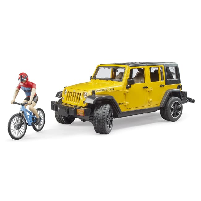 Джип Jeep Rubicon с фигуркой велосипедиста на байке Bruder 02543
