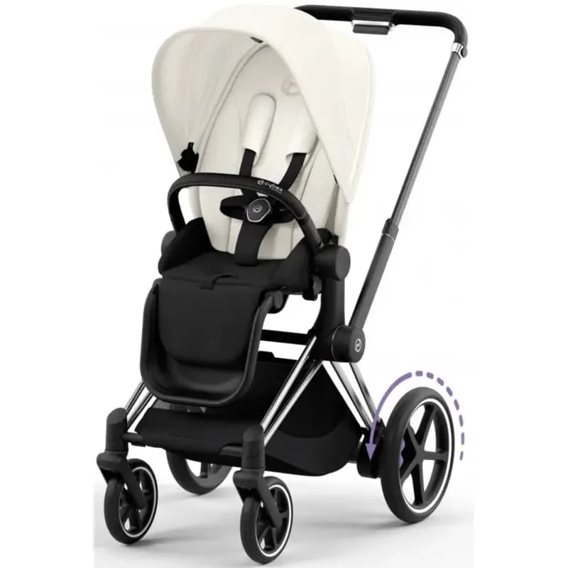 Коляска універсальна 2в1 Cybex e-Priam Off White/Chrome Black 520020102OW/2 фото 3