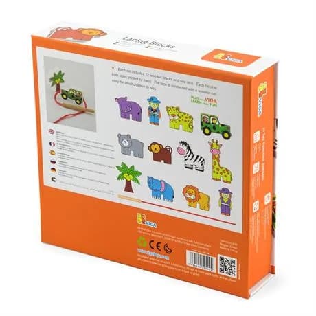 Шнуровка деревянная Viga Toys Зоопарк 59549 фото 4 Шнуровка деревянная Viga Toys Зоопарк 59549 фото 4
