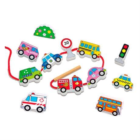 Шнуровка деревянная Viga Toys Автотранспорт 59851