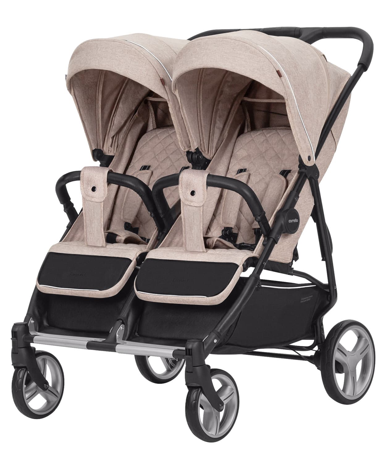 Коляска прогулочная для двойни Carrello Connect CRL-5502 Cotton Beige Коляска прогулочная для двойни Carrello Connect CRL-5502 Cotton Beige