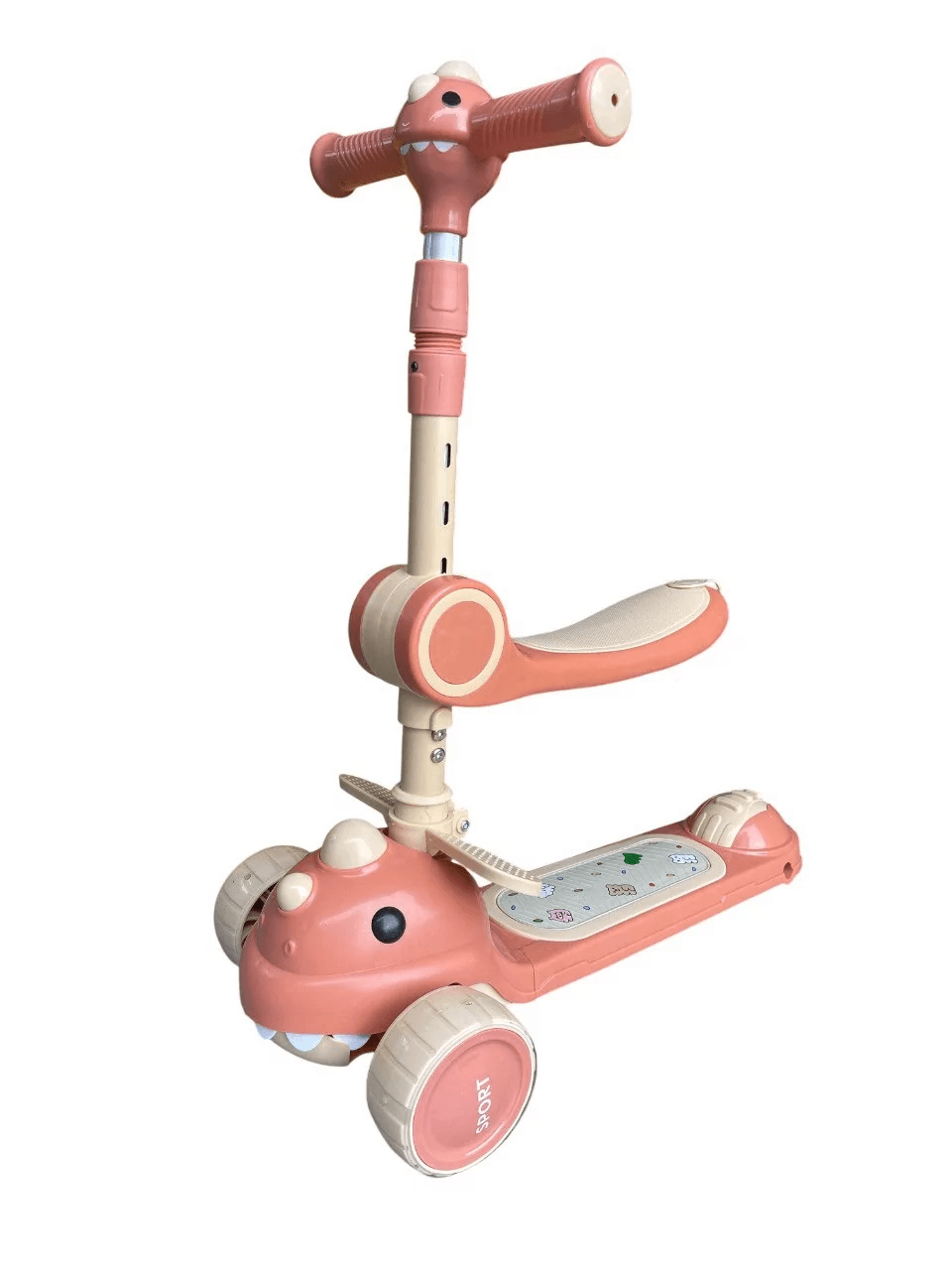 Самокат 3-х колісний Adbor 616 Dino pink C616DP