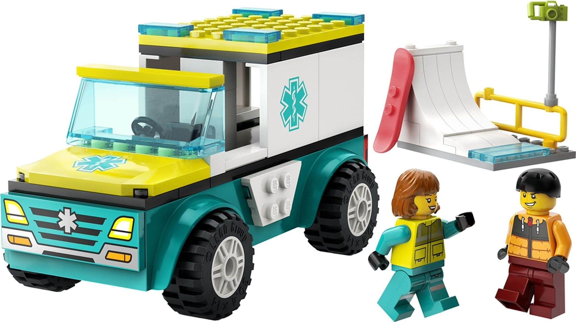 Конструктор Lego City Карета скорой помощи и сноубордист 79дет 60403 Конструктор Lego City Карета скорой помощи и сноубордист 79дет 60403