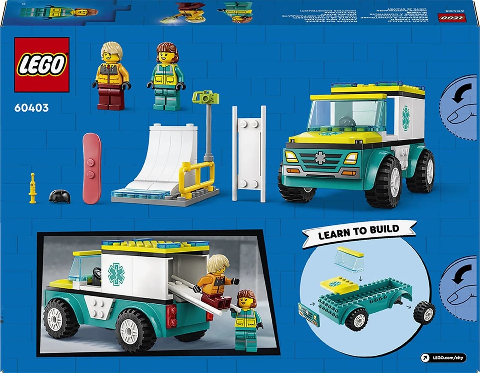 Конструктор Lego City Карета скорой помощи и сноубордист 79дет 60403 фото 3 Конструктор Lego City Карета скорой помощи и сноубордист 79дет 60403 фото 3