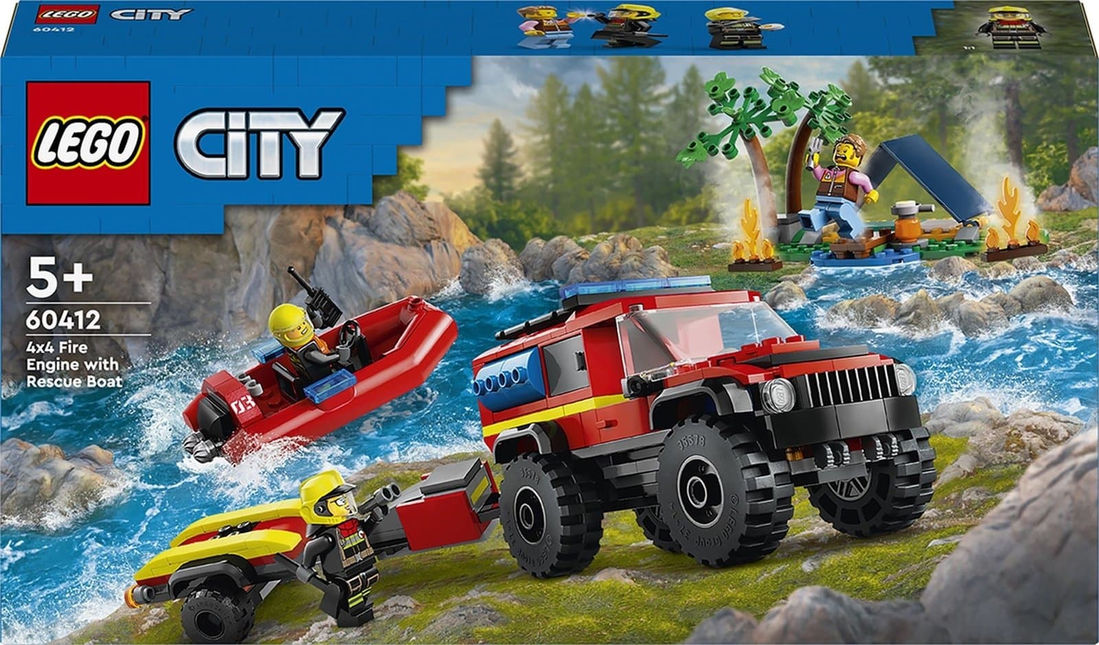 Конструктор Lego City Пожарный внедорожник со спасательной лодкой 301дет 60412 Конструктор Lego City Пожарный внедорожник со спасательной лодкой 301дет 60412