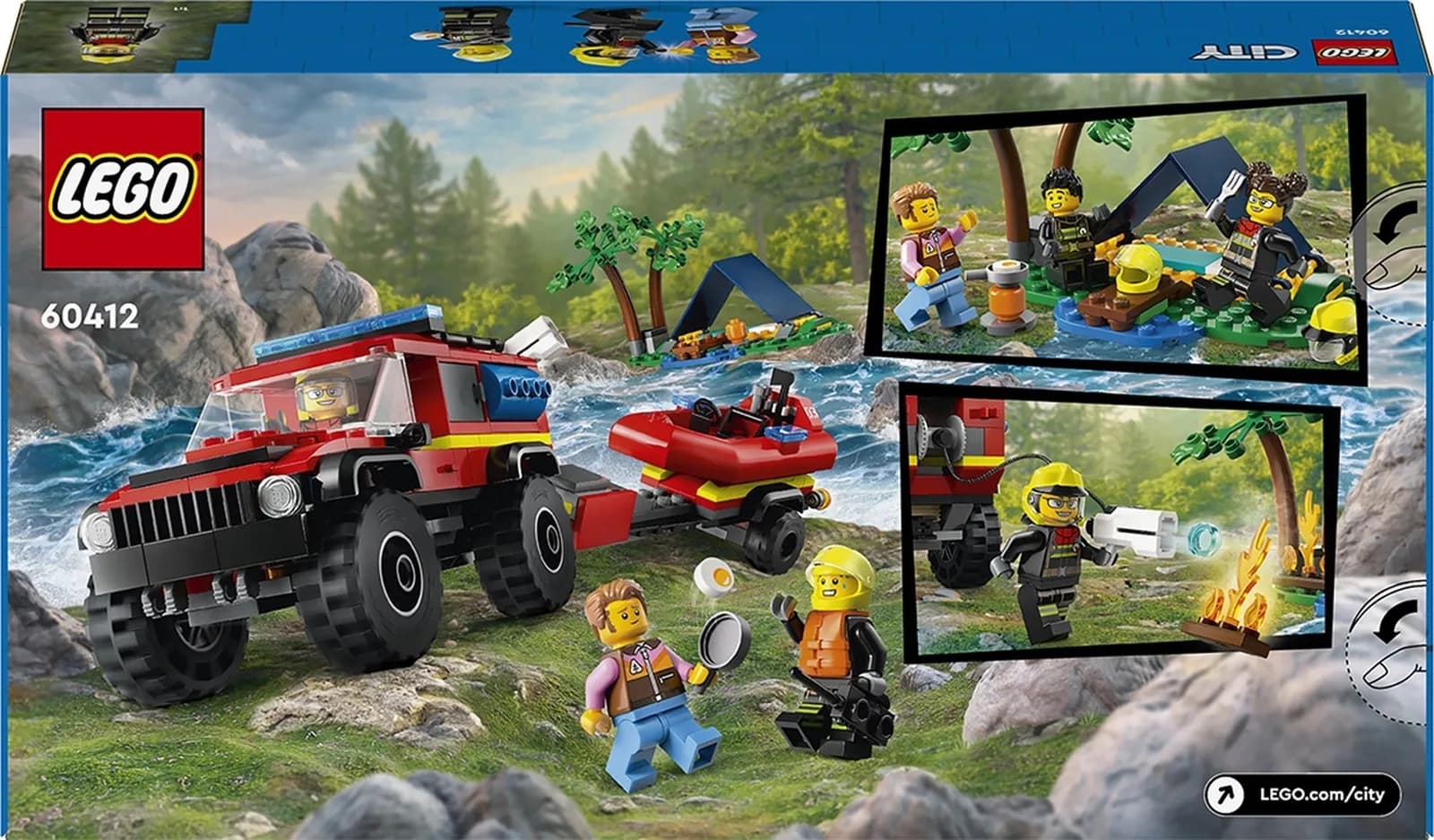 Конструктор Lego City Пожарный внедорожник со спасательной лодкой 301дет 60412 фото 6 Конструктор Lego City Пожарный внедорожник со спасательной лодкой 301дет 60412 фото 6