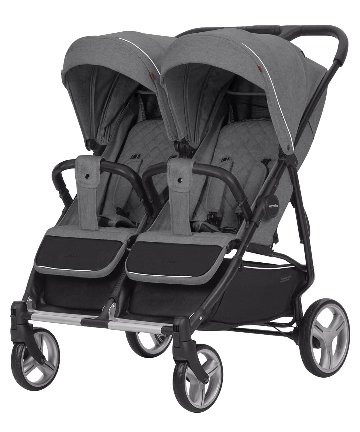 Коляска прогулочная для двойни Carrello Connect CRL-5502 Rock Gray Коляска прогулочная для двойни Carrello Connect CRL-5502 Rock Gray