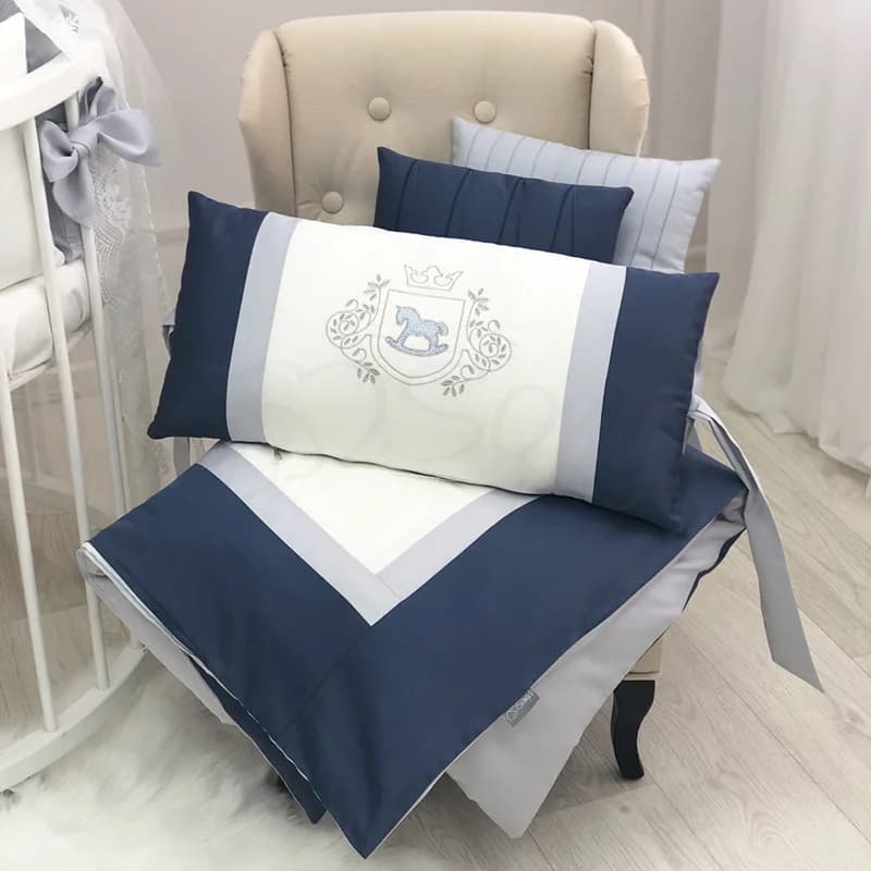 Постільний комплект Маленька Соня Royal 6од 260183/1 oval Blue фото 4 Постільний комплект Маленька Соня Royal 6од 260183/1 oval Blue фото 4