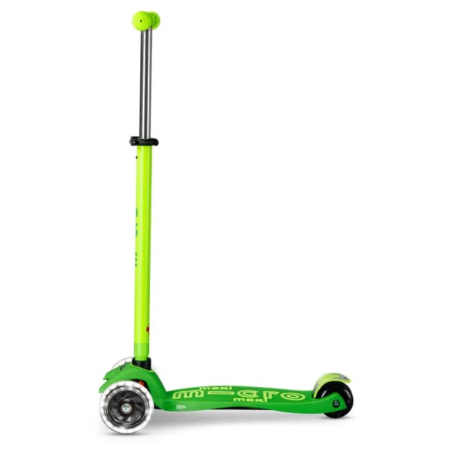Самокат 3-х колісний MICRO Maxi Deluxe Glow LED Green parrot MMD232 фото 3 Самокат 3-х колісний MICRO Maxi Deluxe Glow LED Green parrot MMD232 фото 3