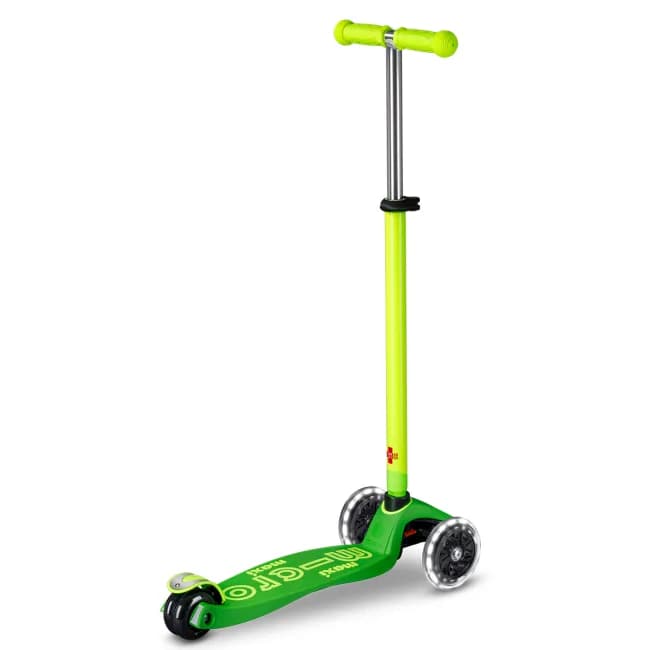 Самокат 3-х колісний MICRO Maxi Deluxe Glow LED Green parrot MMD232 фото 2 Самокат 3-х колісний MICRO Maxi Deluxe Glow LED Green parrot MMD232 фото 2