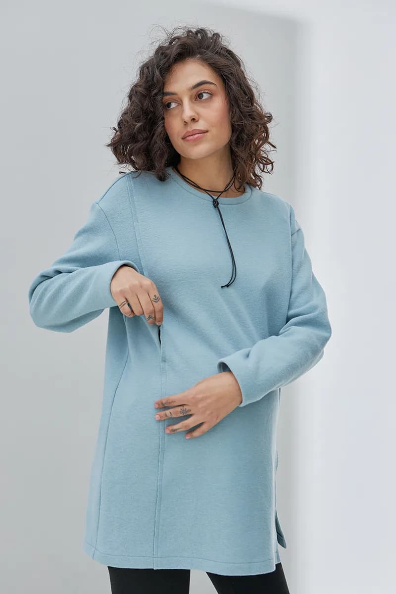 Туніка для вагітних і годування S-XL Юла мама OLIVE TN-43.012 -блакитний фото 4 Туніка для вагітних і годування S-XL Юла мама OLIVE TN-43.012 -блакитний фото 4