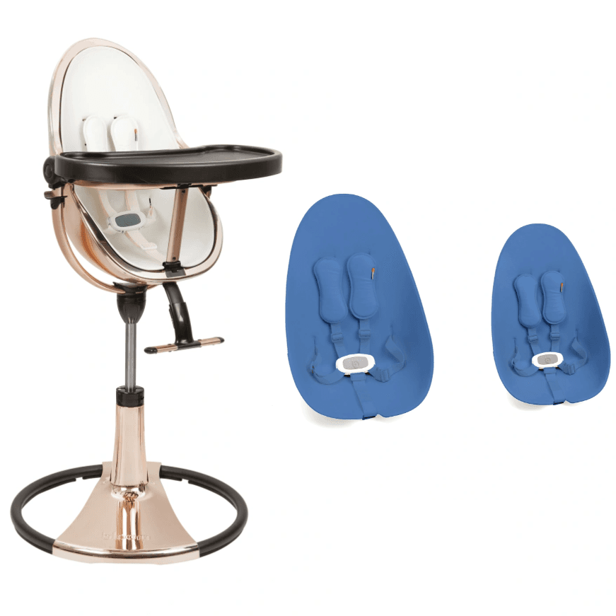 Стільчик для годування Bloom Fresco Rose Gold/Rose Gold+riviera blue U10515-GRB\E10540-RBL Стільчик для годування Bloom Fresco Rose Gold/Rose Gold+riviera blue U10515-GRB\E10540-RBL