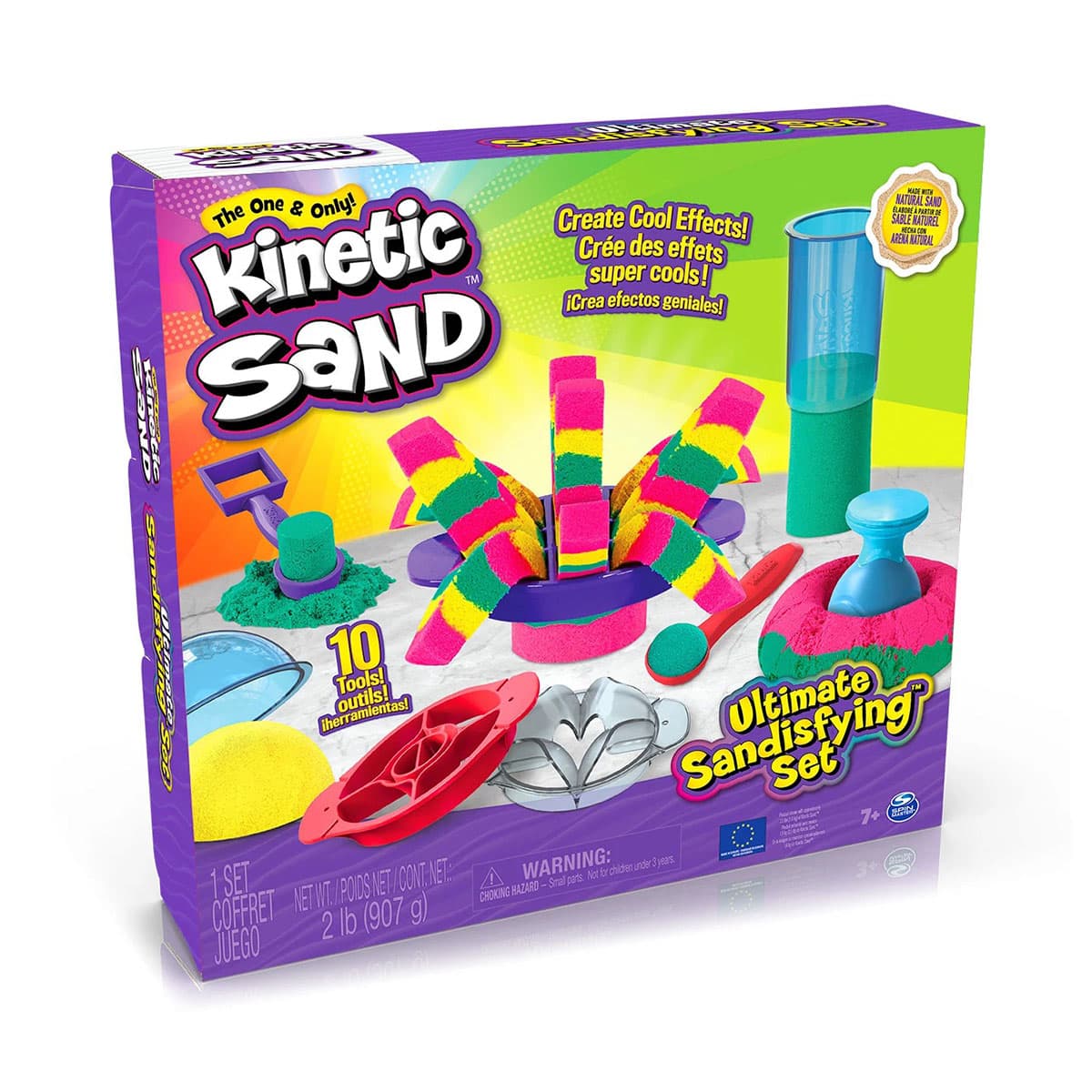 Набор песка с формочками Kinetic Sand Цветные приключения 71647 Набор песка с формочками Kinetic Sand Цветные приключения 71647