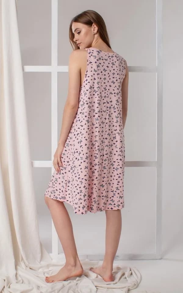 Ночная рубашка для беременных и кормления S-XL Nicoletta 7321 - розовый фото 4
