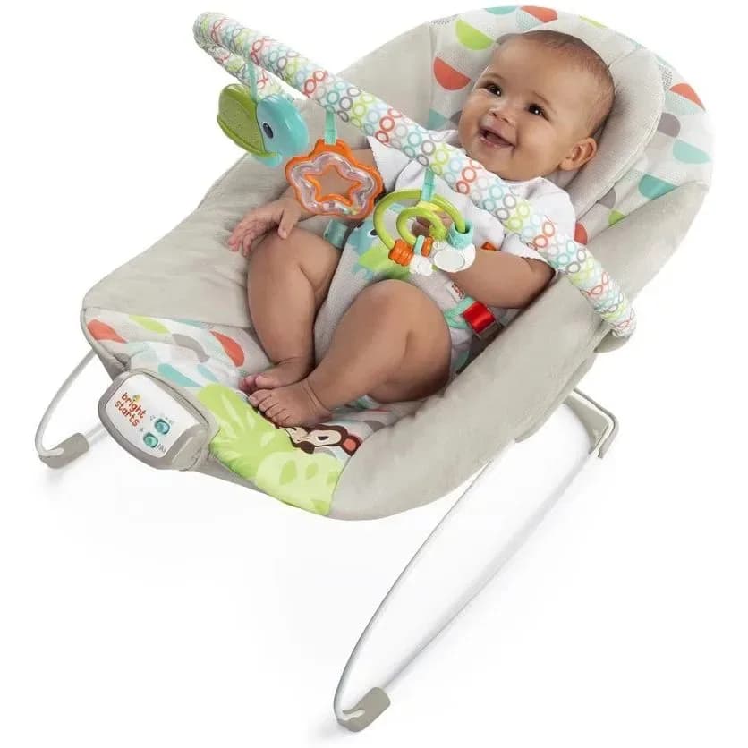 Кресло-шезлонг Bright Starts Happy Safari Bouncer 11508 фото 3 Кресло-шезлонг Bright Starts Happy Safari Bouncer 11508 фото 3