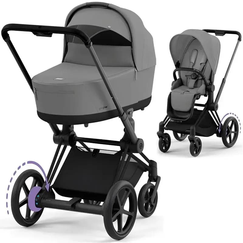 Коляска универсальная 2в1 Cybex e-Priam Mirage Grey/Matt Black 520020102MG/1 фото 3 Коляска универсальная 2в1 Cybex e-Priam Mirage Grey/Matt Black 520020102MG/1 фото 3