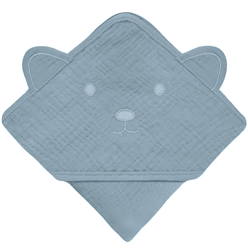 Полотенце с капюшоном для купания Lionelo Muslin Hooded Towel Grey Sky 80х80 см LO-MUSLIN HOODED TOWEL GREY SKY