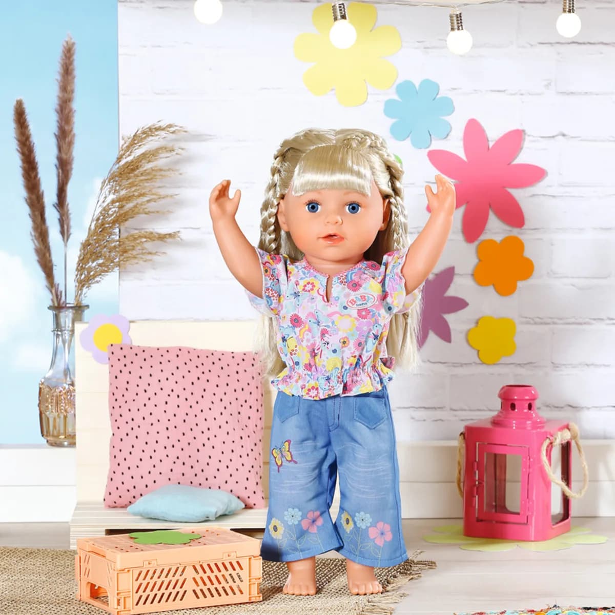 Одежда для куклы Baby Born Цветочный джинс 832677 фото 3